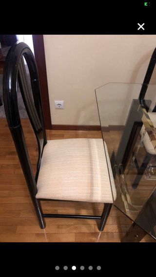 Mesa cristal y metal negra