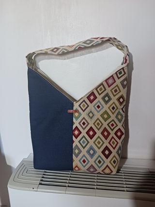 Borsa a spalla bicolore