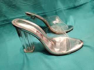 Cuñas tacón alto transparentes