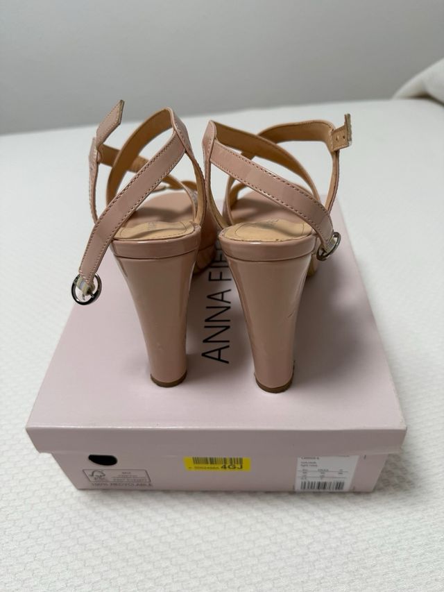 Sandalias tacón Anna Field rosa