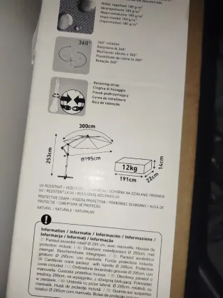 Sombrilla jardín beige grande