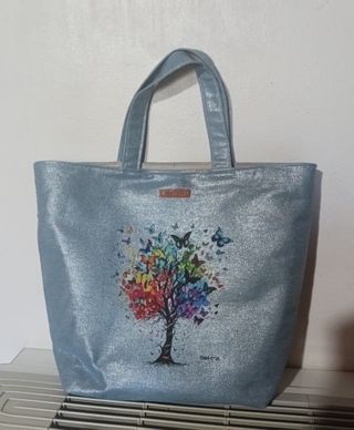 Borsa shopper glitter blu