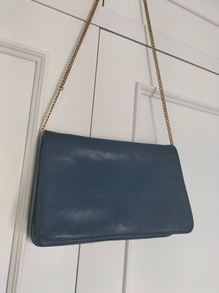 Bolso bandolera piel azul