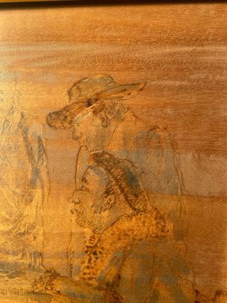 Grabado Ortuño - Figura escena- “ En el cafe”