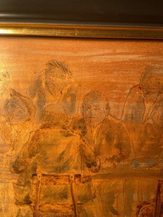 Grabado Ortuño - Figura escena- “ En el cafe”