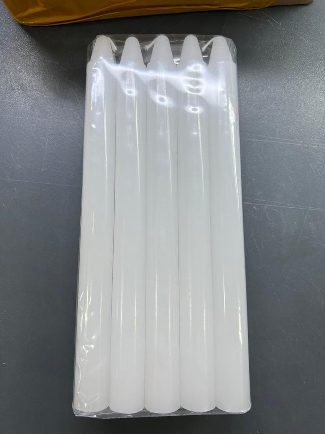 Velas lisas color blanco 10 unidades 20cm