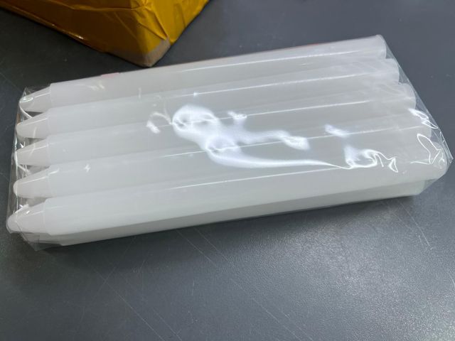 Velas lisas color blanco 10 unidades 20cm