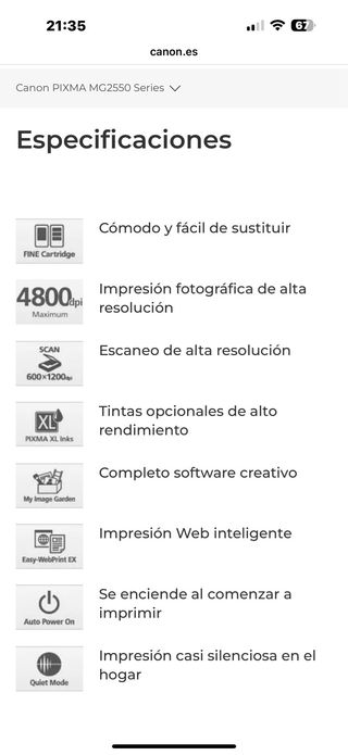 Impresora Canon PIXMA MG2550 - NUEVA