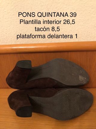 PONS QUINTANA - zapatos tacón ante marrón 39