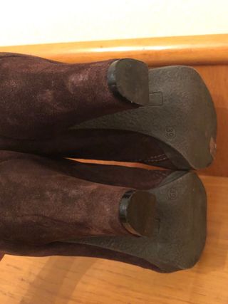 PONS QUINTANA - zapatos tacón ante marrón 39