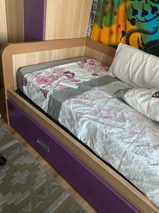 Cama nido 90 -  madera y morado