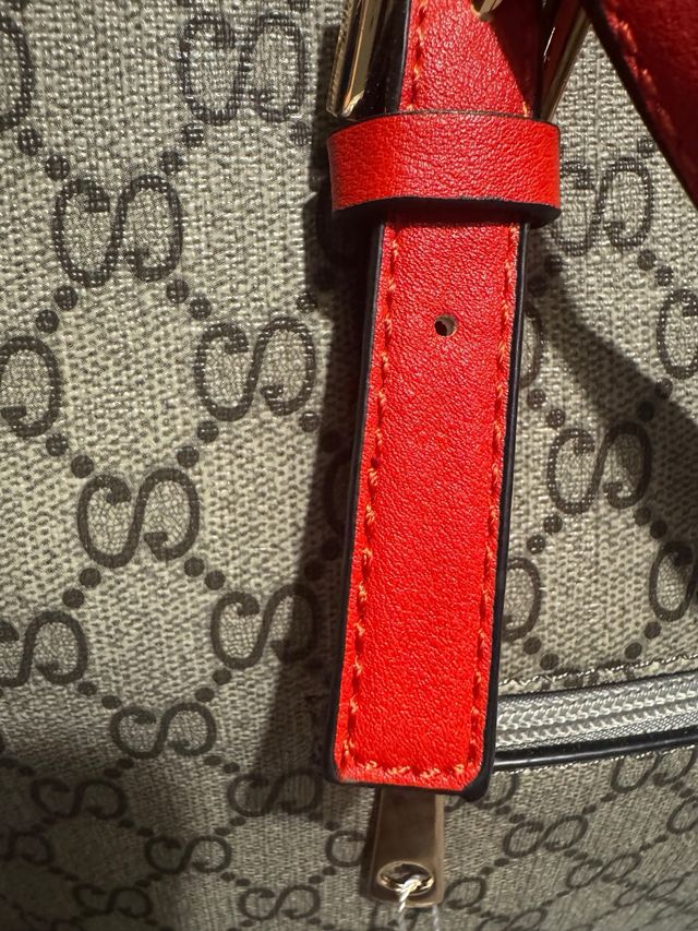 Bolso Tote gris y rojo