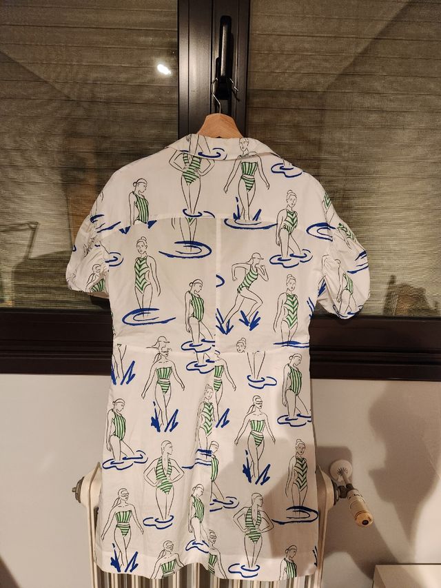 Vestido Bimba y Lola - Verde y Blanco