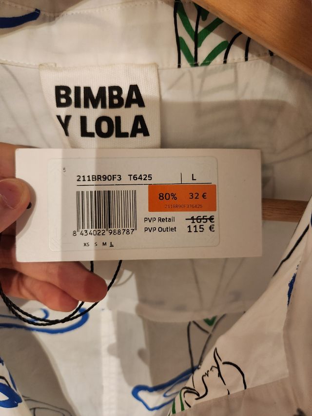 Vestido Bimba y Lola - Verde y Blanco