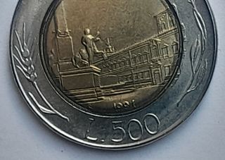 500 Lire Italia 1991 - Testa Piccola