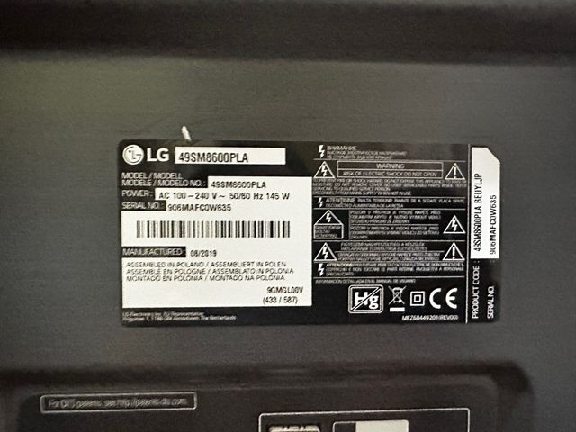 TV LG 49" Smart TV NanoCell - Negro