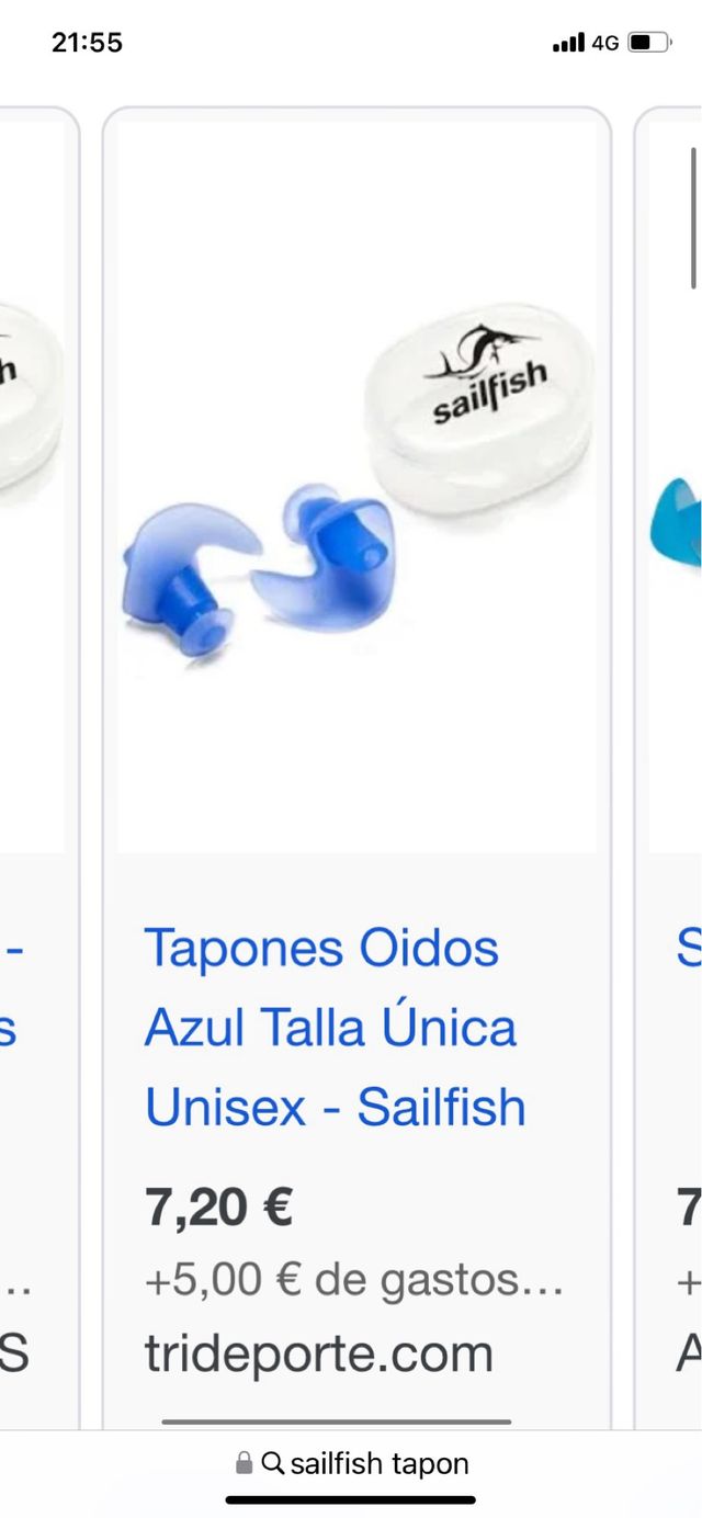 Tapones oídos piscina Sailfish