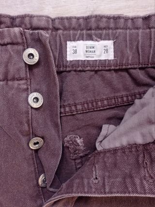 Shorts vaqueros marrón mujer