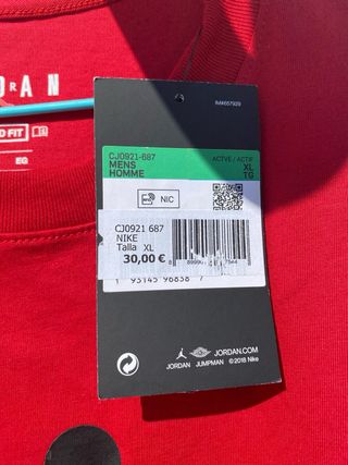Camiseta Jordan roja - Talla XL