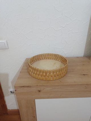 Cesto mimbre decorativo beige
