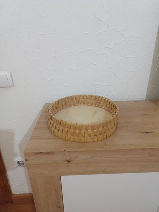 Cesto mimbre decorativo beige