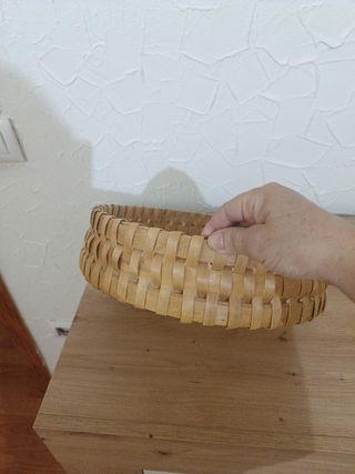 Cesto mimbre decorativo beige