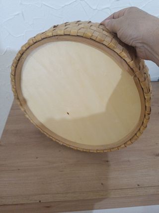 Cesto mimbre decorativo beige