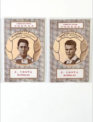 ALCANTARA Y SAMITIER CARTA NAIPES FUTBOL CHOCOLATE