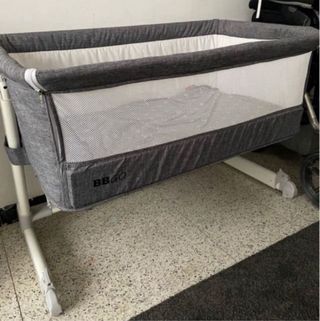 Minicuna Colecho bebé gris