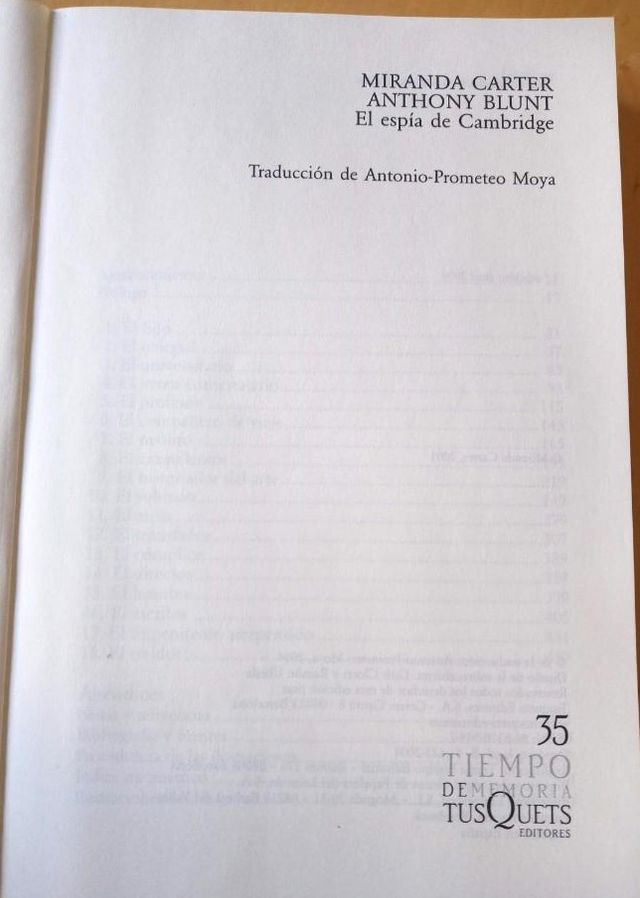 ANTHONY BLUNT EL ESPIA DE CAMBRIDGE MIRANDA CARTER