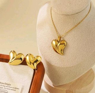Juego Joyería Corazón Dorado