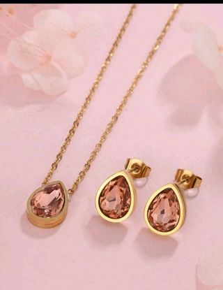 Juego Joyería Corazón Dorado