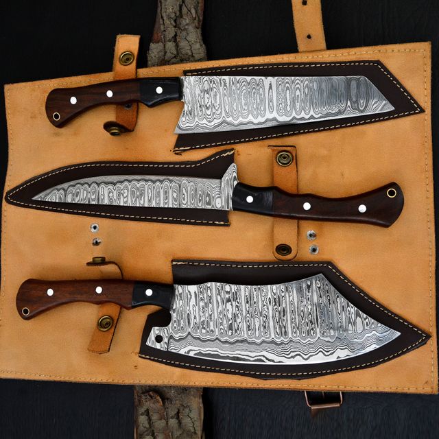 Set  coltelli cuoco/cucina in acciaio Damasco