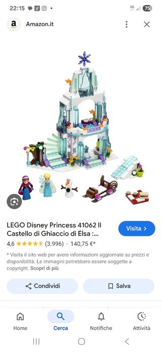 Lego Castello Ghiaccio Frozen 41062