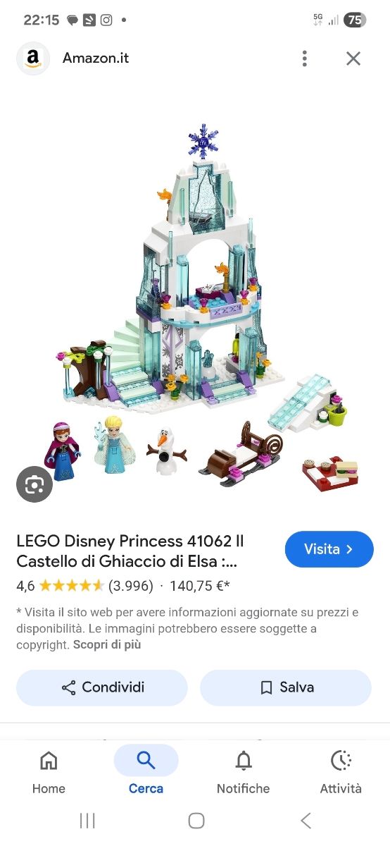 Lego Castello Ghiaccio Frozen 41062