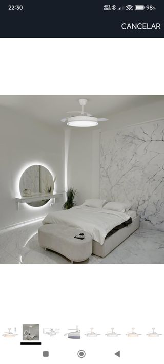 Ventilador techo retráctil blanco