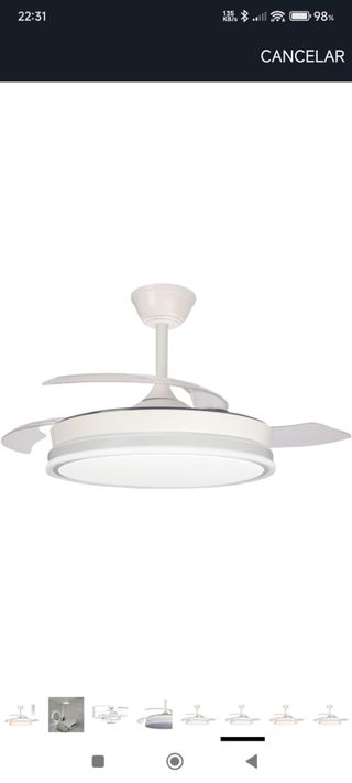 Ventilador techo retráctil blanco