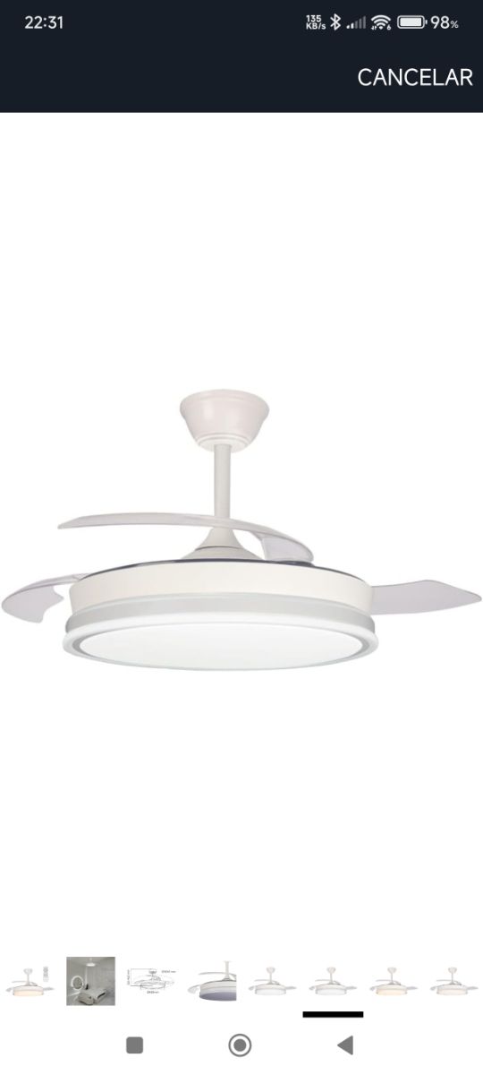 Montamos Ventilador techo retráctil blanco