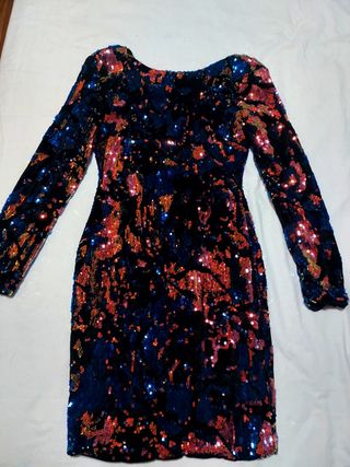 Vestido lentejuelas fiesta multicolor