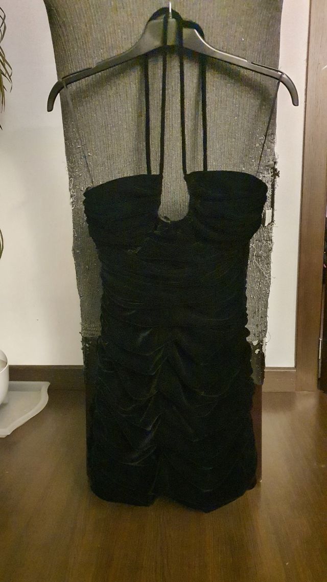Vestido Zara terciopelo negro - Talla S