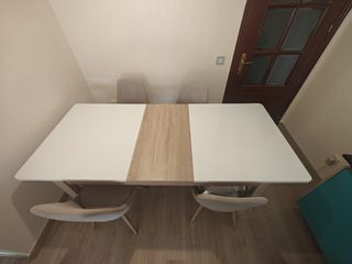 Mesa de comedor extensible + 4 sillas Banak Devon