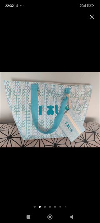 Bolso Tous playa - Azul y Rosa y marrón 
