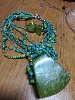 Collar y pendientes bisutería turquesa