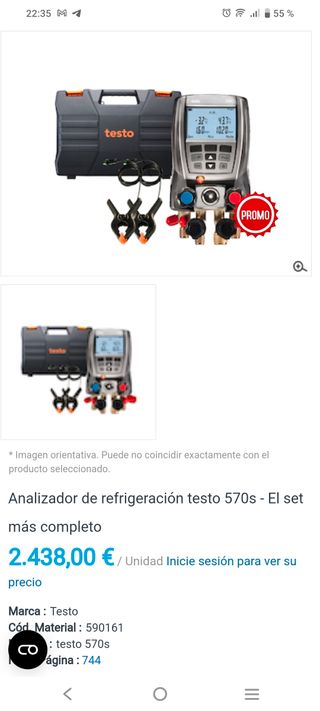 Manómetro Testo 570 kit completo refrigeración