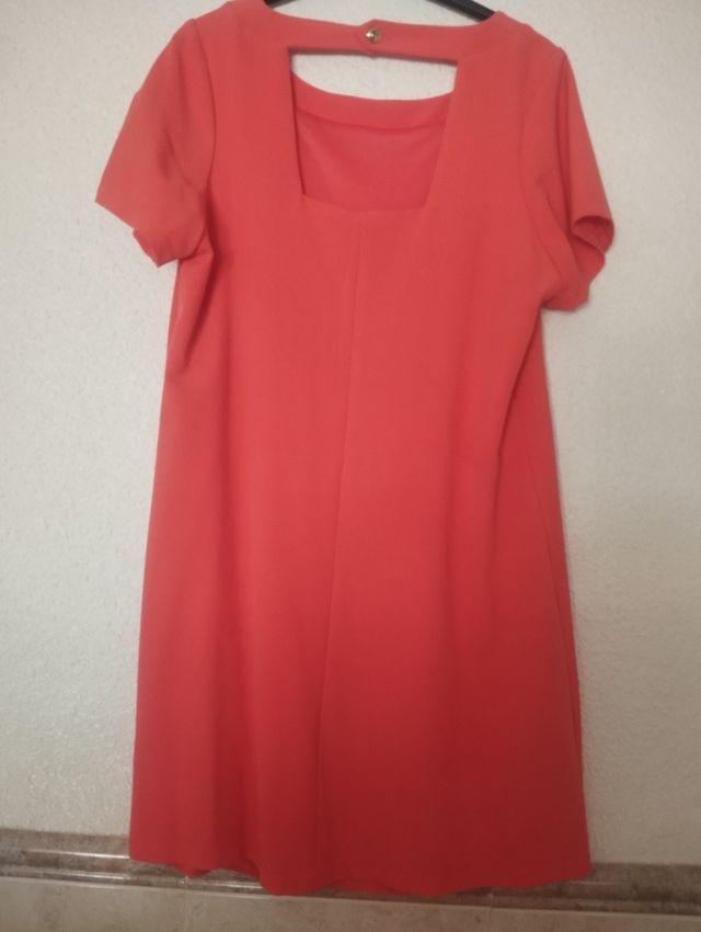 Vestido color salmón verano mujer con forro
