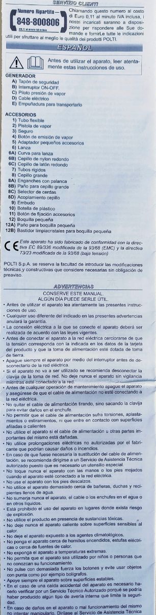 Vaporeta Polti 950 - Limpiadora Vapor