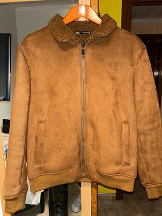 Cazadora Zara borrego marrón - M