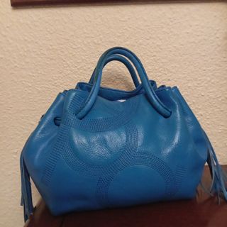 Bolso Purificación García azul de piel