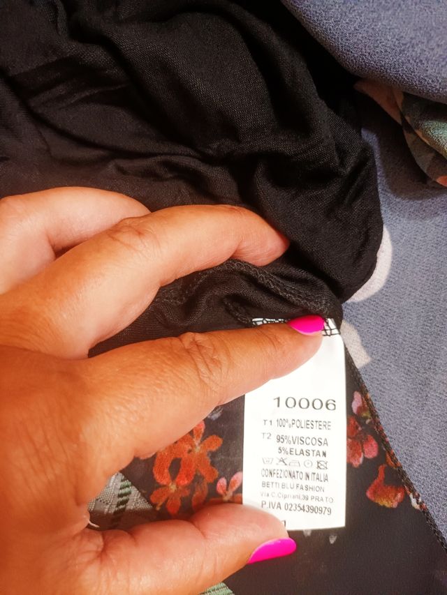 Blusa fiori neri - Tg.U