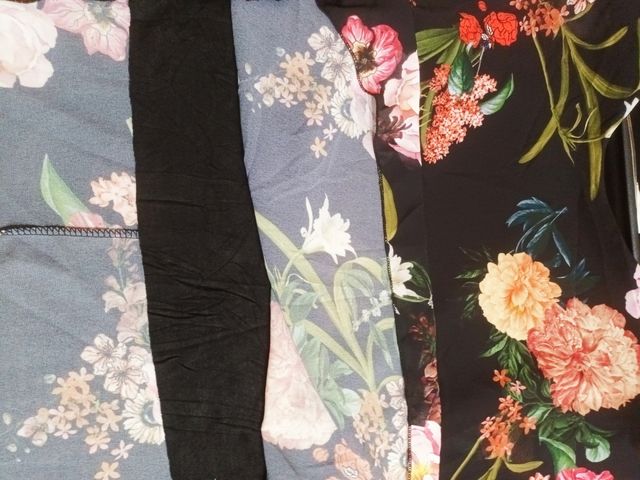 Blusa fiori neri - Tg.U